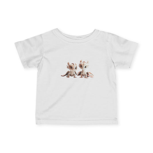 Frosty Twin Baby Dragons Infant Fine Jersey T-Shirt - Teeny Tiny Dragons
