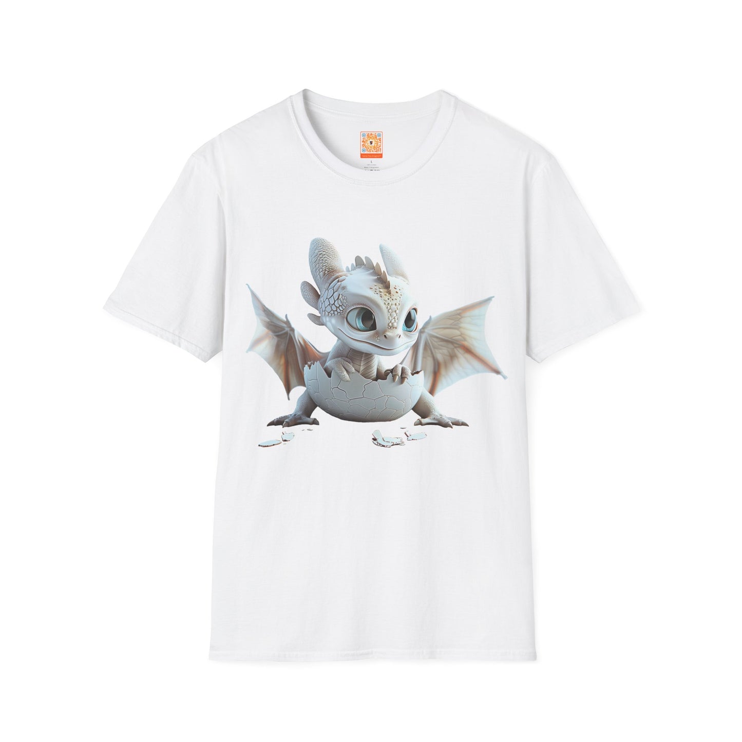 Baby Dragon Hatching from Egg Adult Unisex Softstyle T-Shirt - Teeny Tiny Dragons