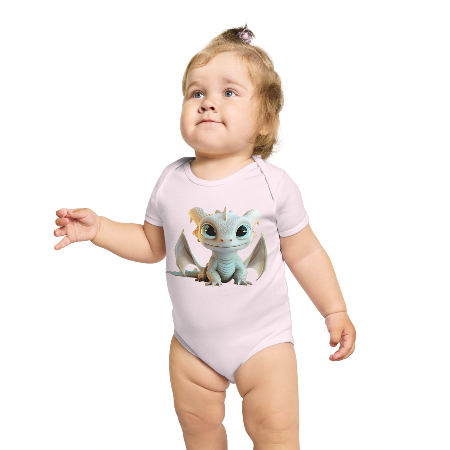 Short Sleeve Baby Bodysuit with Cute Baby Dragon | Teeny Tiny Dragons