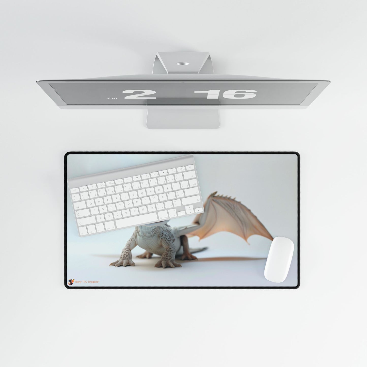 Happy Smiley Little Dragon Mouse Mat - Teeny Tiny Dragons