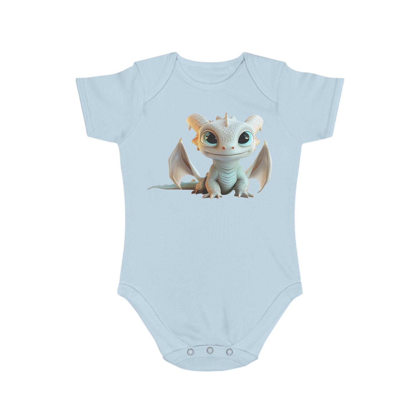 Short Sleeve Baby Bodysuit with Cute Baby Dragon | Teeny Tiny Dragons