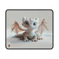 Adorable White Baby Dragon Fantasy Art Mouse Pad - Teeny Tiny Dragons