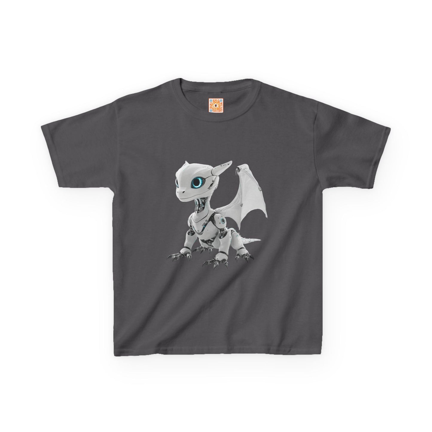 Little White Robot Dragon Kids Heavy Cotton T-Shirt - Teeny Tiny Dragons