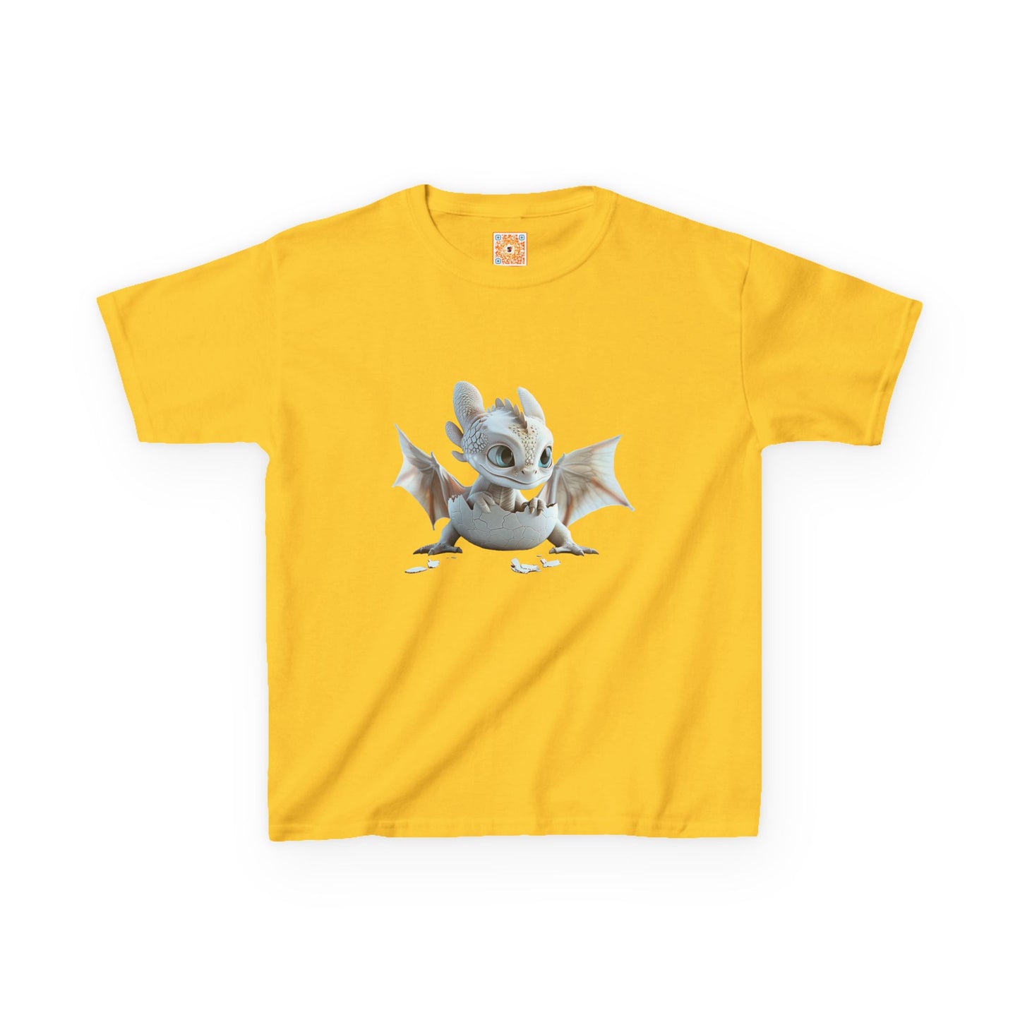 Silver Crystal Dragon Kids Heavy Cotton T-Shirt