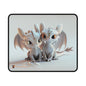 Two Cuddling White Baby Dragons Fantasy Art Mouse Pad - Teeny Tiny Dragons