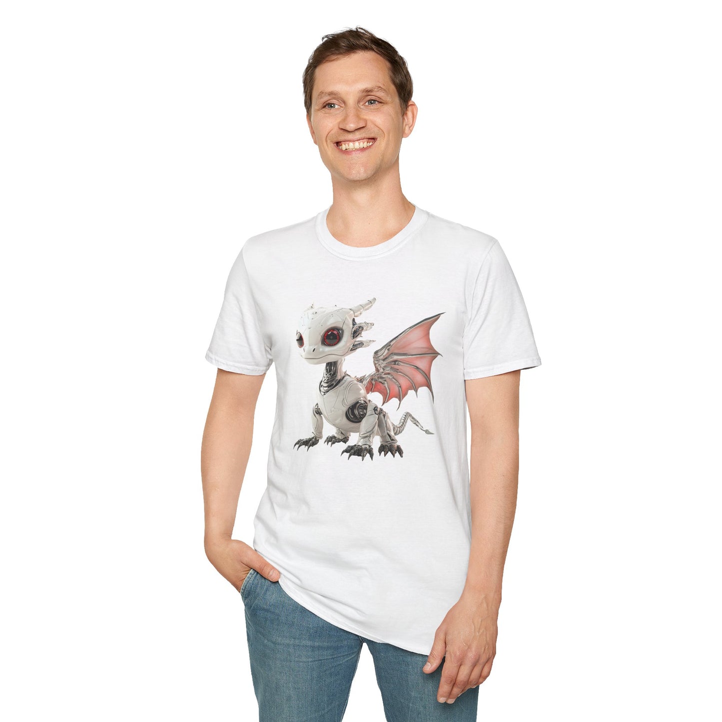 Blush Robot Dragon Adult T-Shirt - Teeny Tiny Dragons
