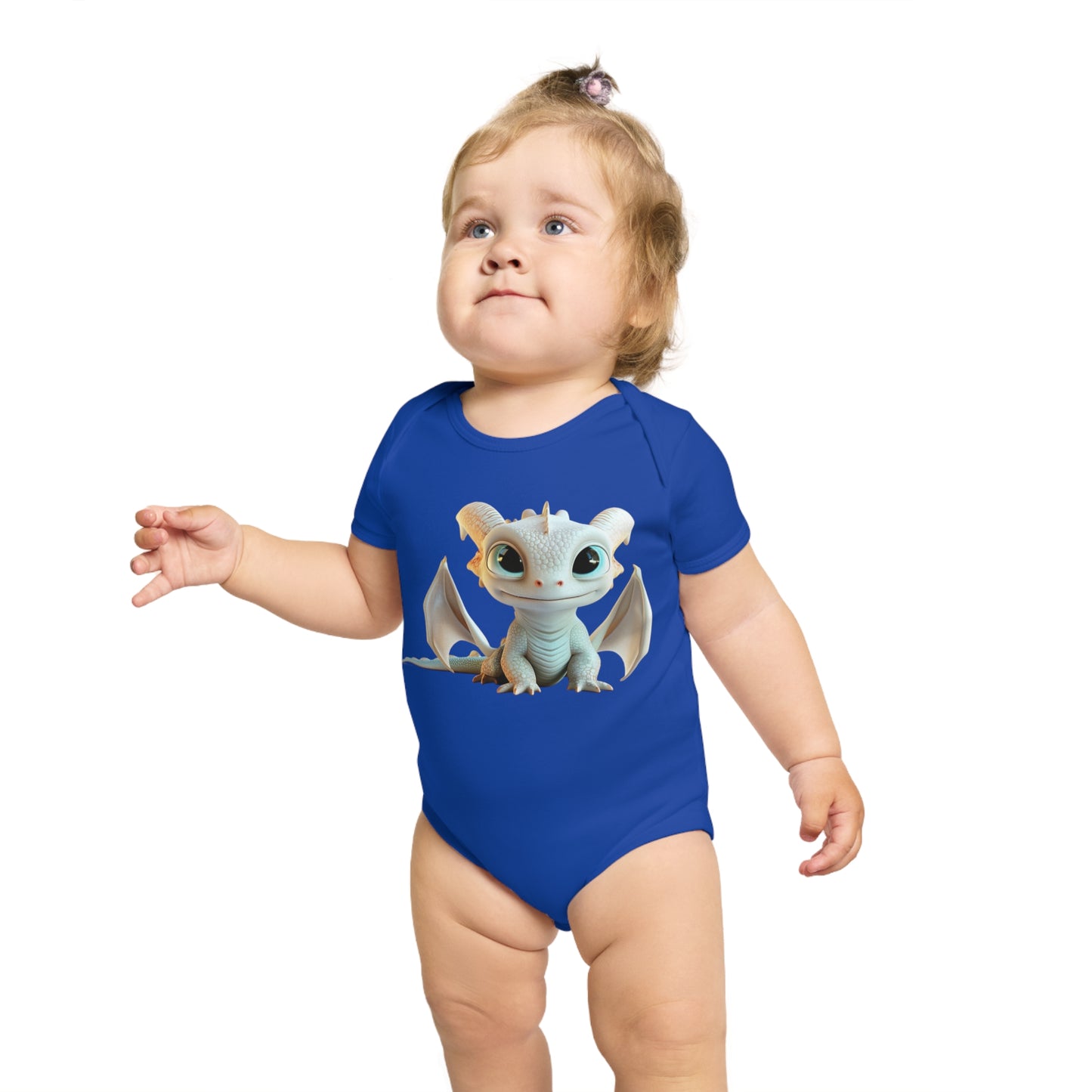 Short Sleeve Baby Bodysuit with Cute Baby Dragon | Teeny Tiny Dragons
