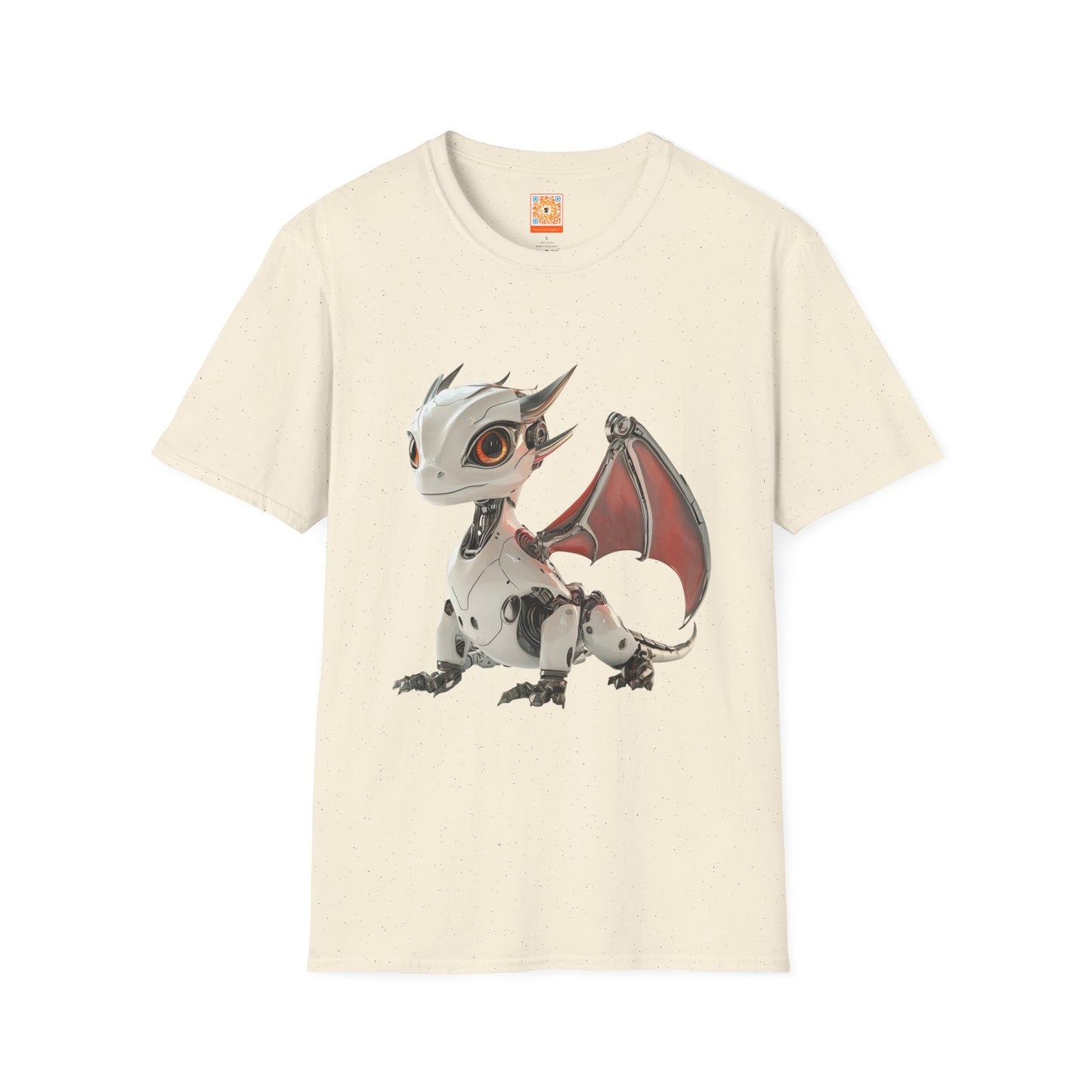 Sitting Robot Dragon Adult Unisex Softstyle T-Shirt - Teeny Tiny Dragons