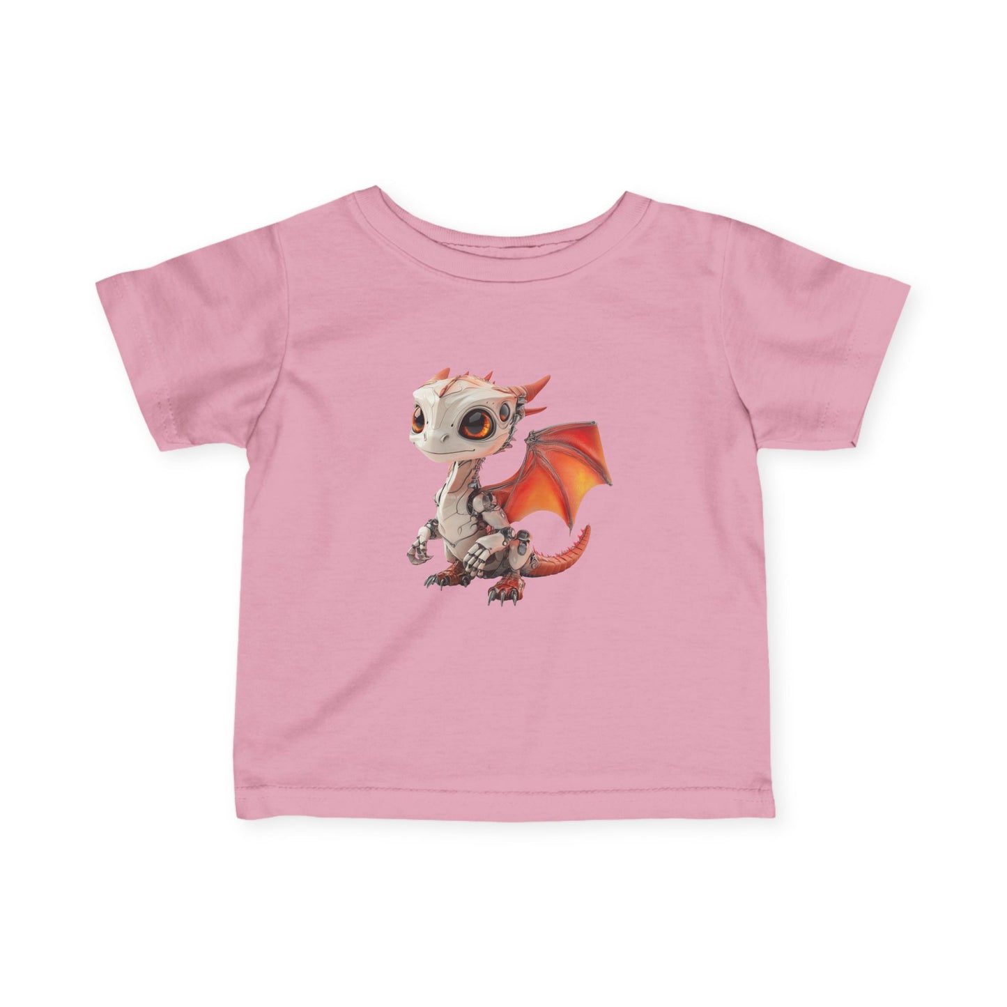 Cute Little Red Robot Dragon Infant Fine Jersey T-Shirt - Teeny Tiny Dragons