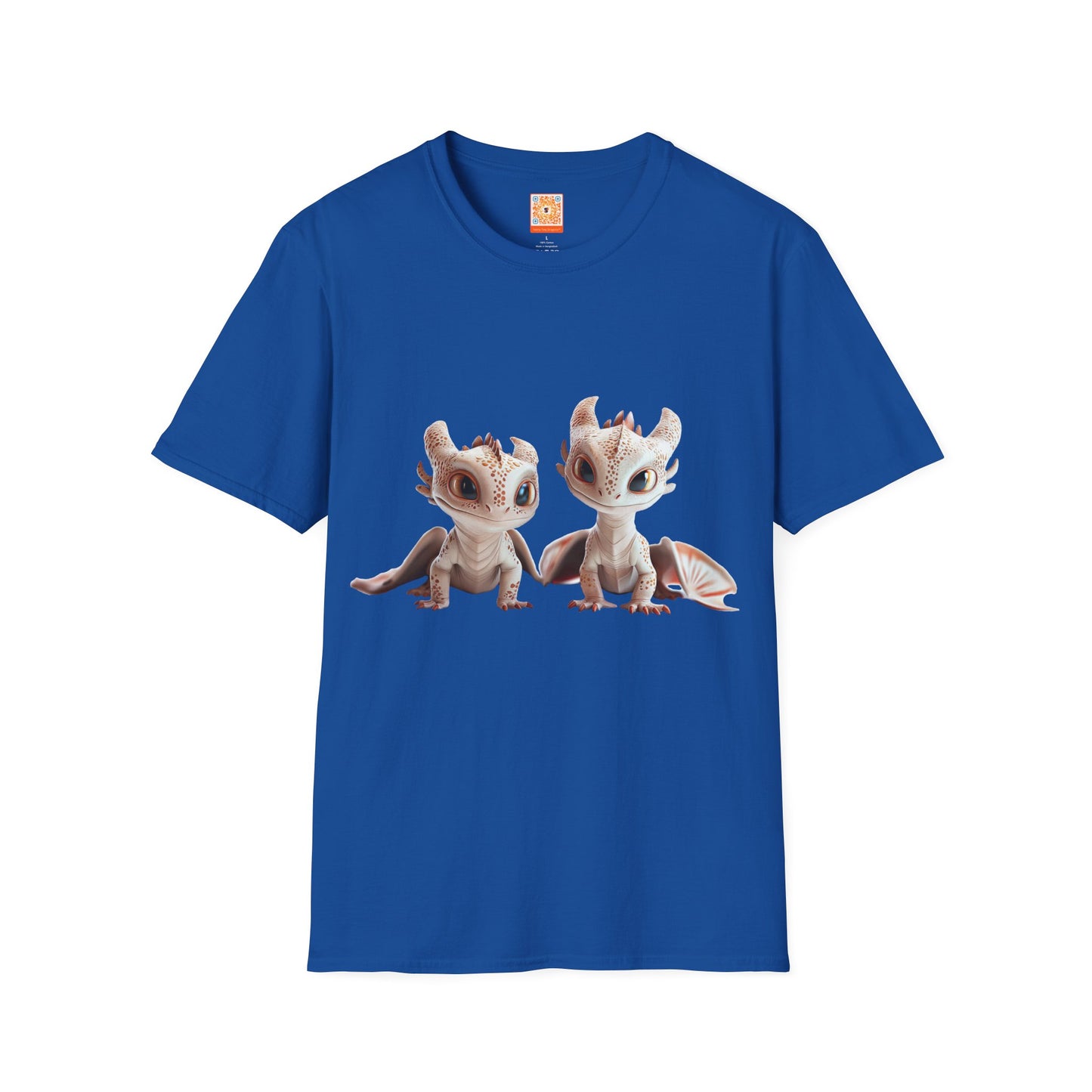 Twin Baby Dragons Adult Unisex Softstyle T-Shirt - Teeny Tiny Dragons