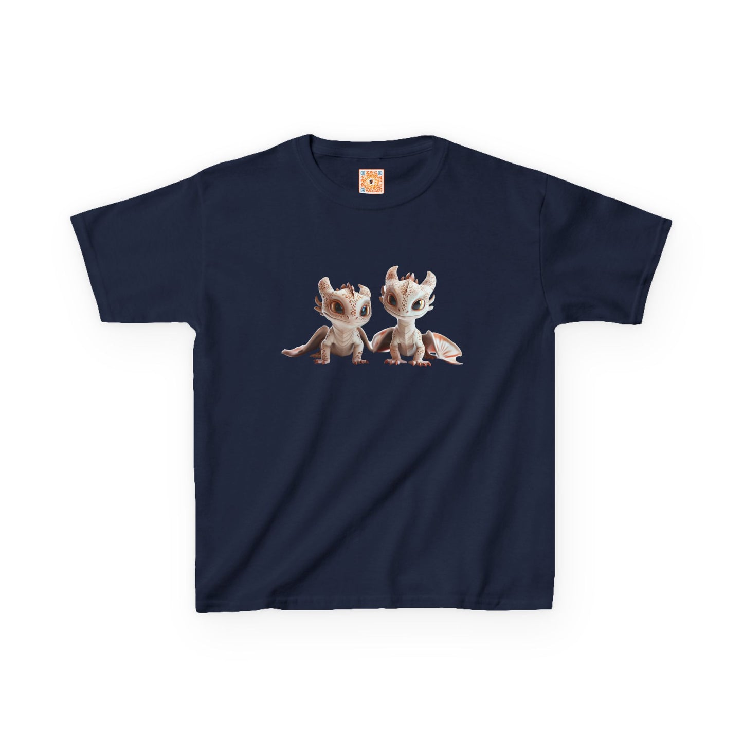 2 Adorable Dragons Kids Heavy Cotton T-Shirt - Teeny Tiny Dragons