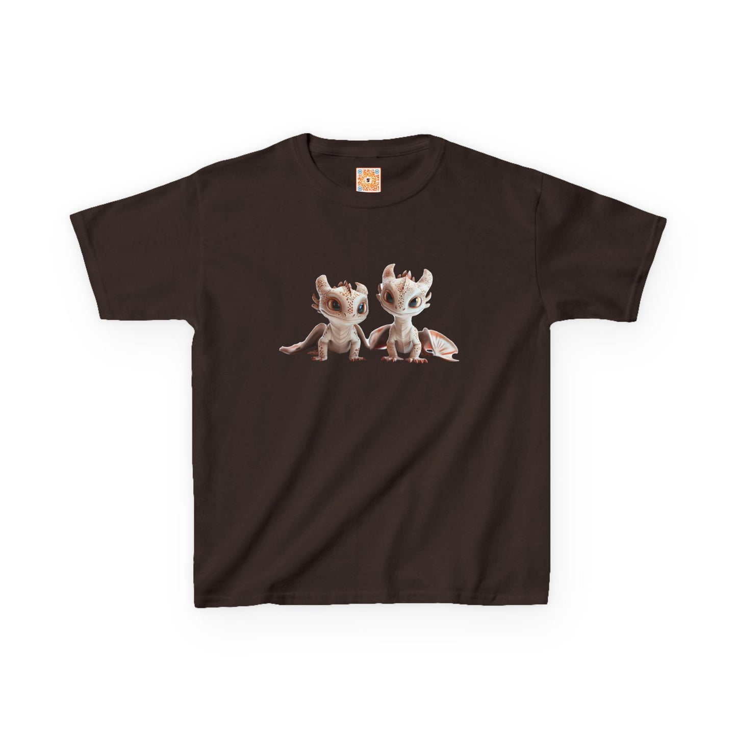 2 Adorable Dragons Kids Heavy Cotton T-Shirt - Teeny Tiny Dragons