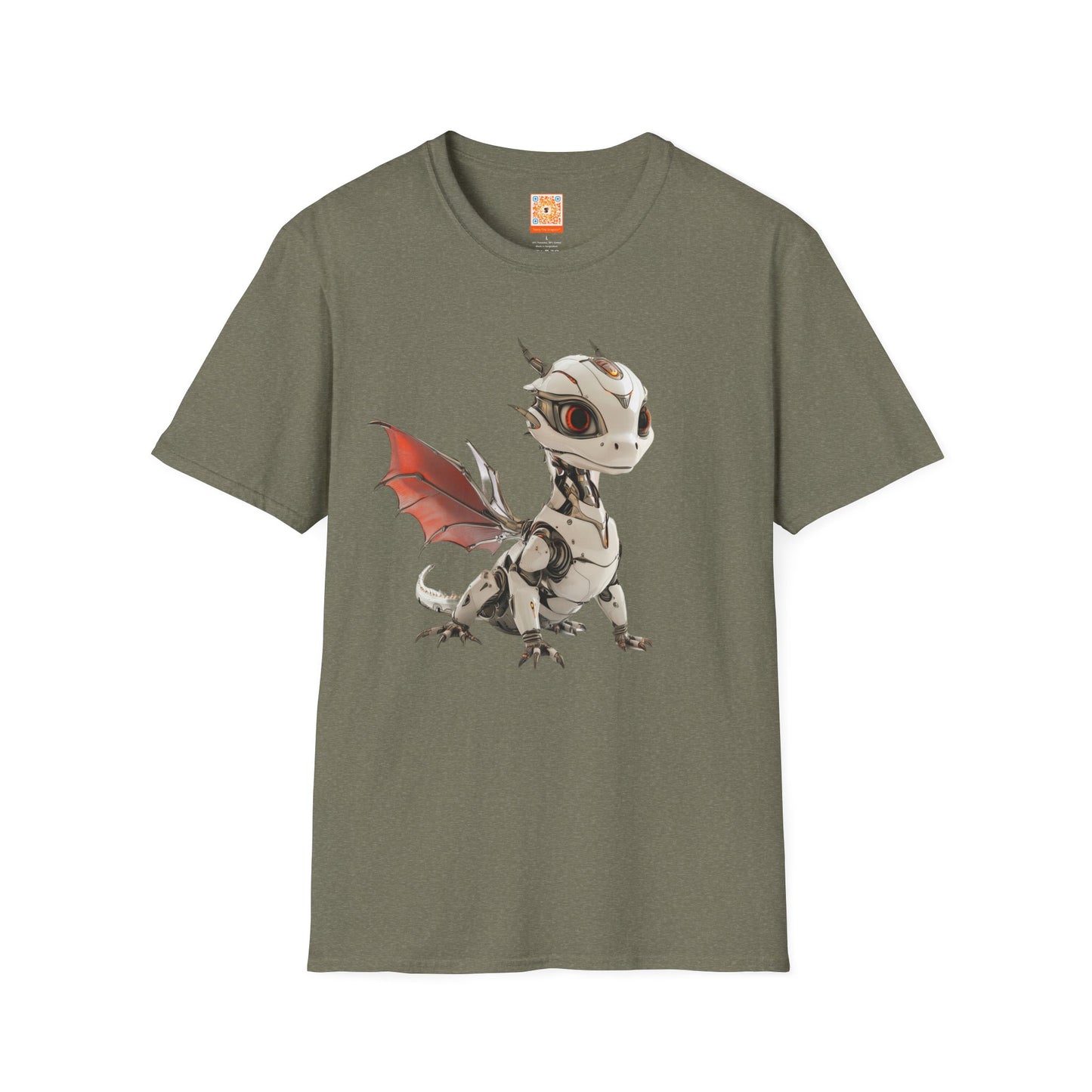 Chrome Robot Dragon Adult Unisex Softstyle T-Shirt - Teeny Tiny Dragons