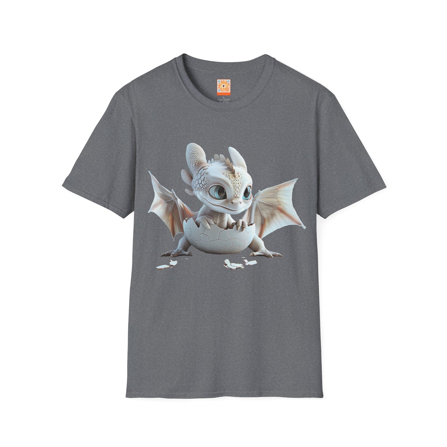 Baby Dragon Hatching from Egg Adult Unisex Softstyle T-Shirt - Teeny Tiny Dragons