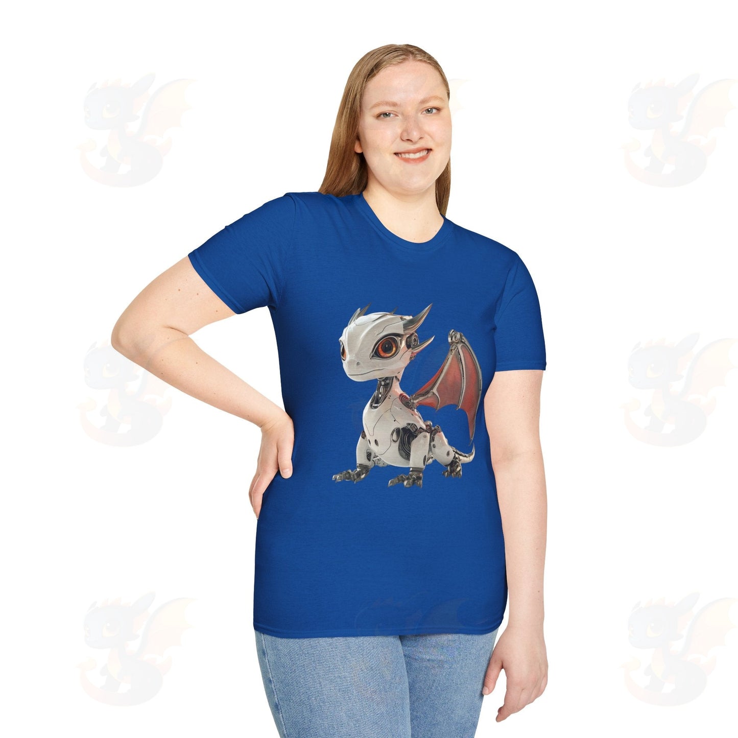 Adult Robot Dragon Design Unisex Softstyle T-Shirt