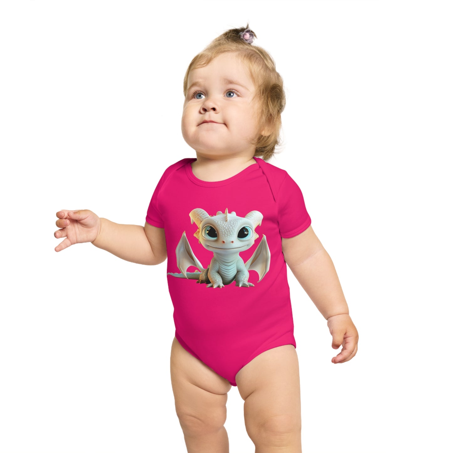 Short Sleeve Baby Bodysuit with Cute Baby Dragon | Teeny Tiny Dragons