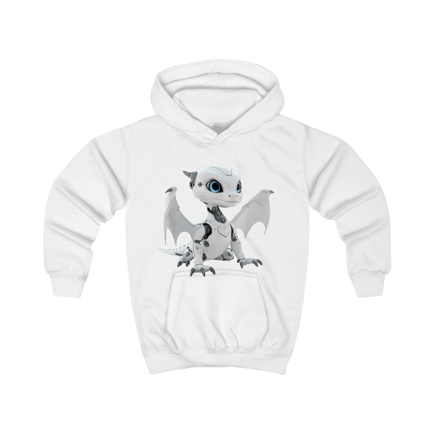 White Robot Dragon Kids Hoodie | Teeny Tiny Dragons