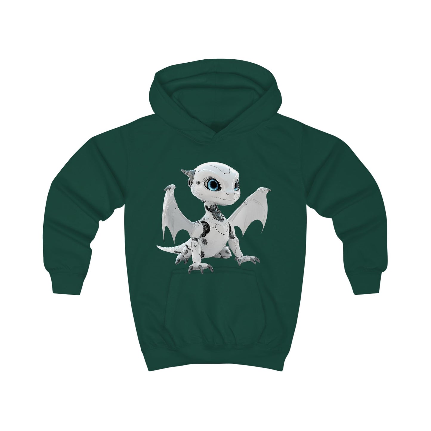 White Robot Dragon Kids Hoodie | Teeny Tiny Dragons