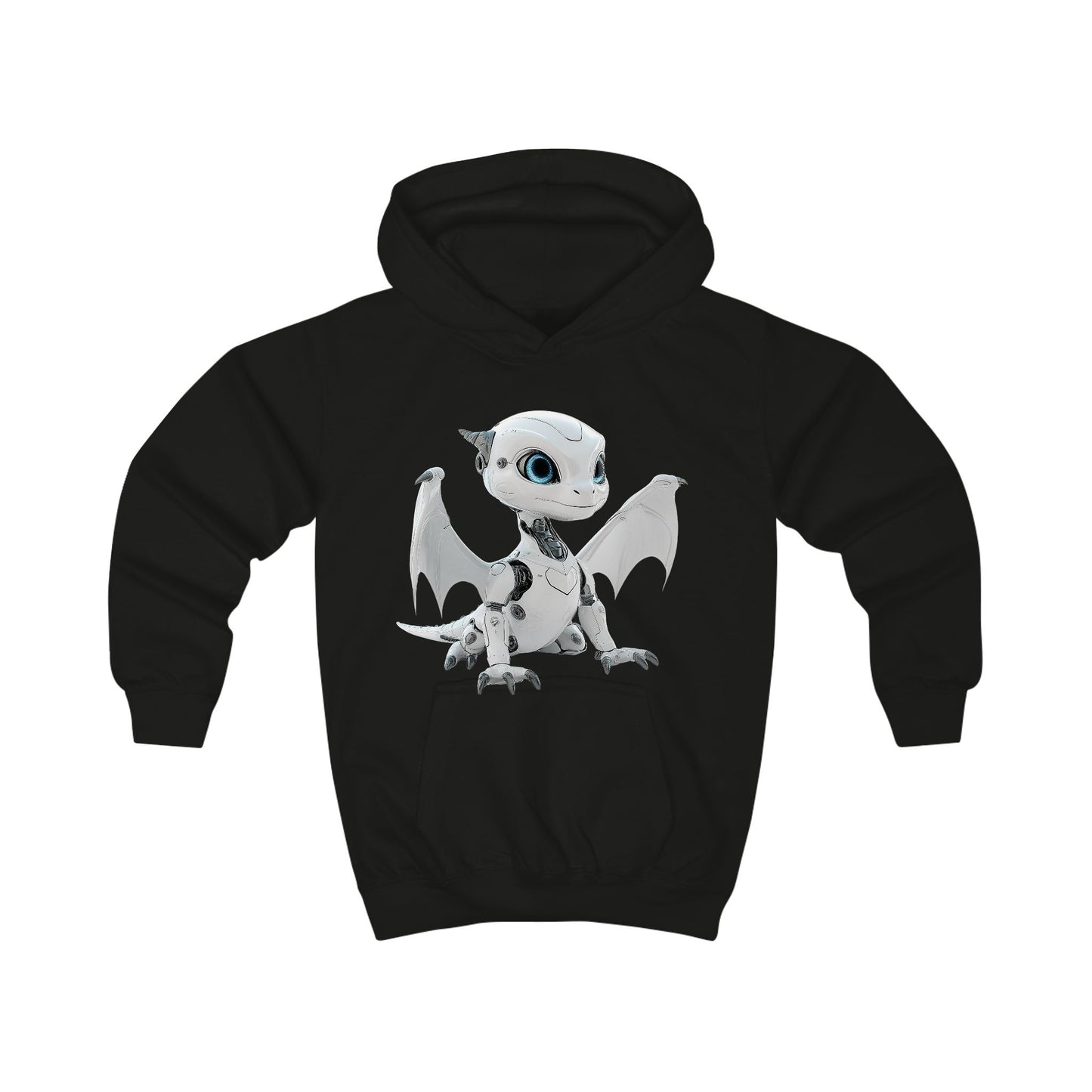 White Robot Dragon Kids Hoodie | Teeny Tiny Dragons