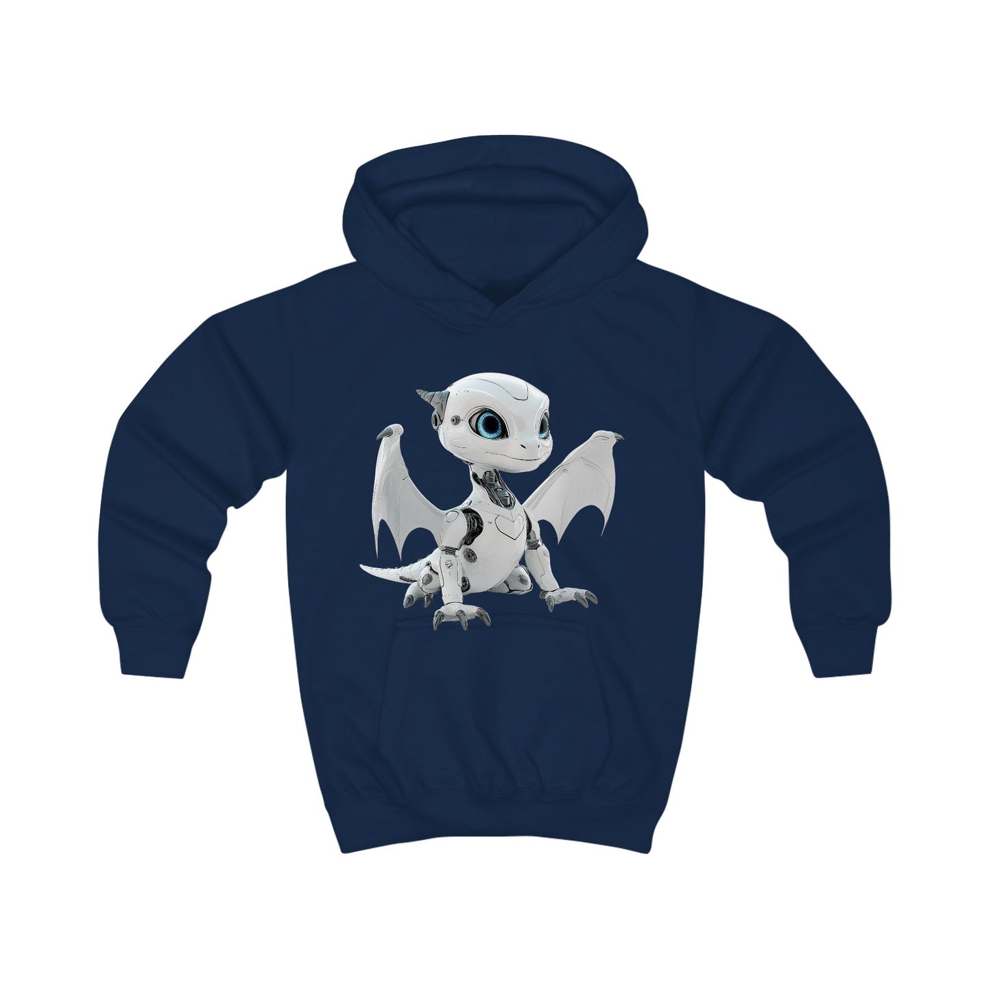 White Robot Dragon Kids Hoodie | Teeny Tiny Dragons