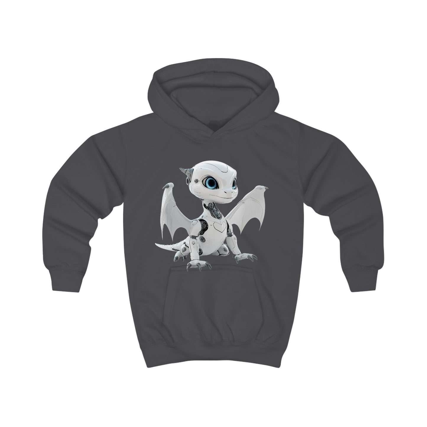 White Robot Dragon Kids Hoodie | Teeny Tiny Dragons