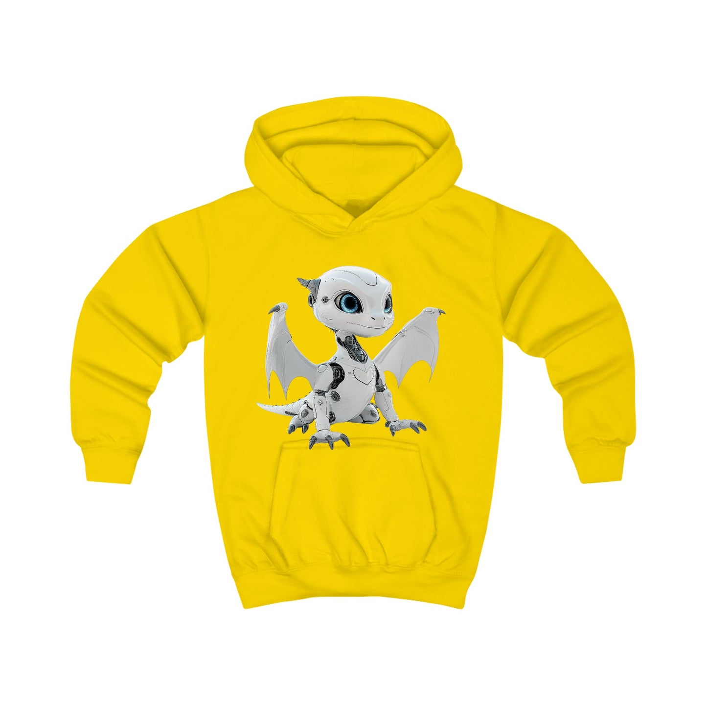 White Robot Dragon Kids Hoodie | Teeny Tiny Dragons