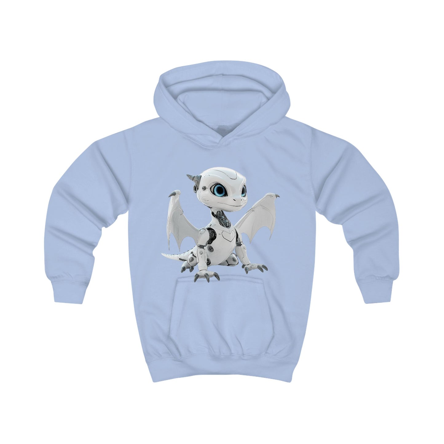 White Robot Dragon Kids Hoodie | Teeny Tiny Dragons