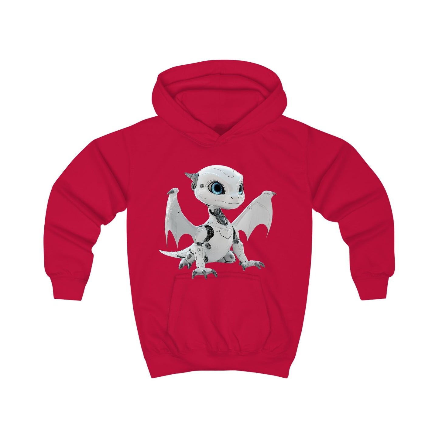 White Robot Dragon Kids Hoodie | Teeny Tiny Dragons