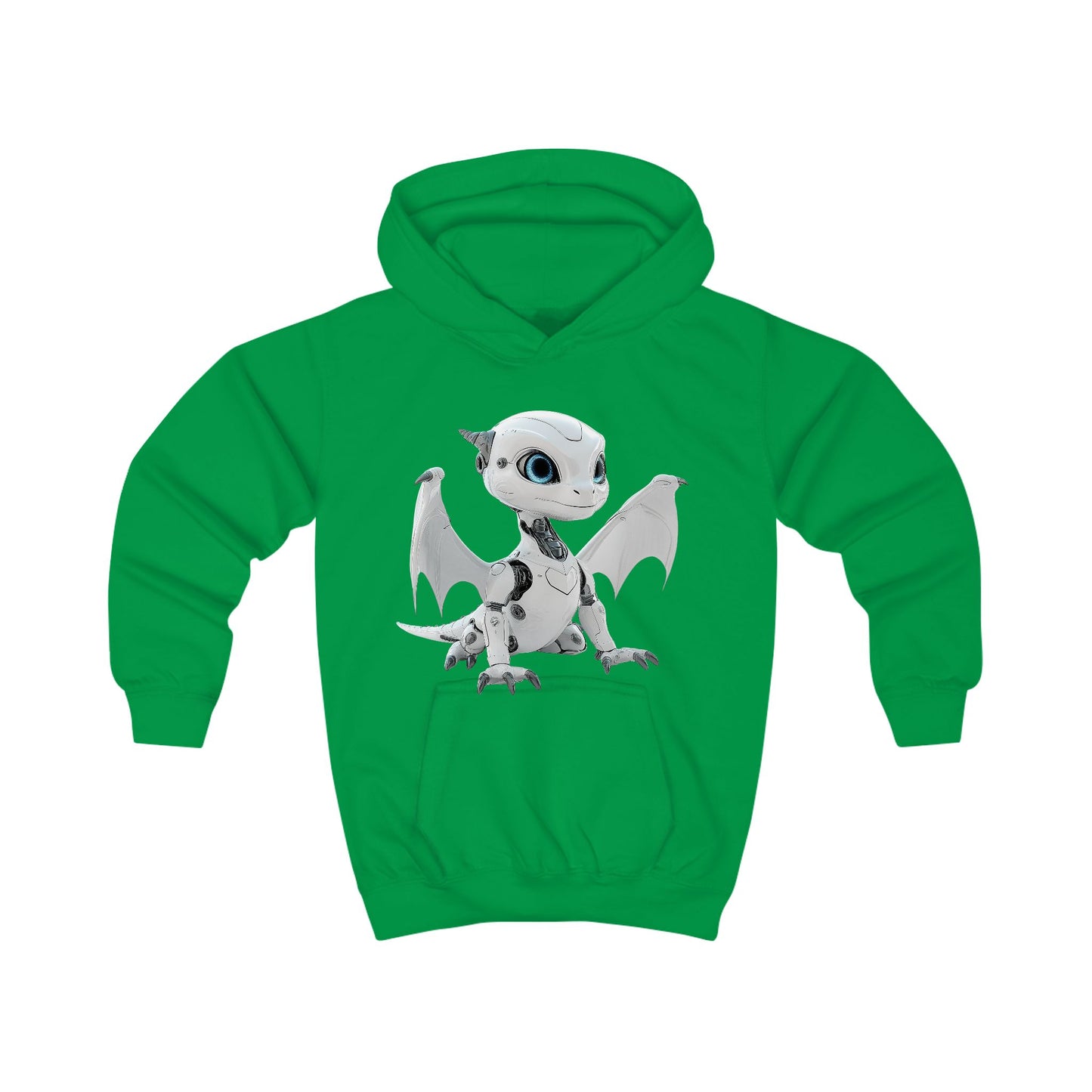 White Robot Dragon Kids Hoodie | Teeny Tiny Dragons