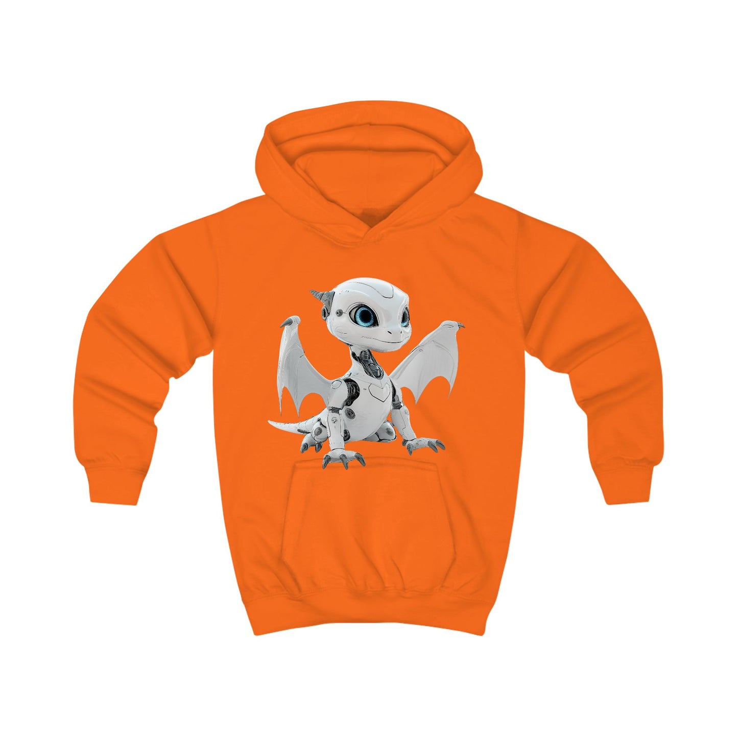 White Robot Dragon Kids Hoodie | Teeny Tiny Dragons