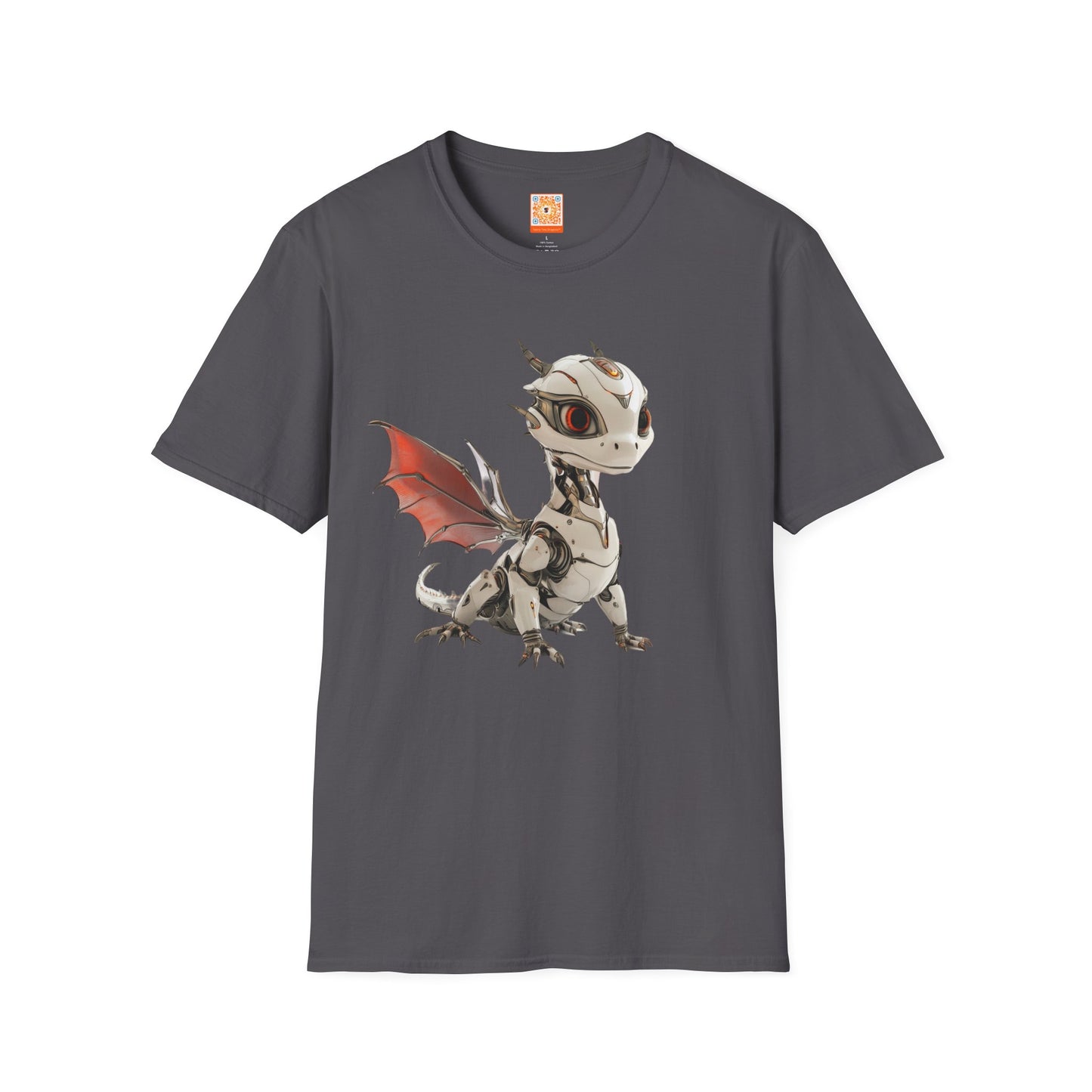 Chrome Robot Dragon Adult Unisex Softstyle T-Shirt - Teeny Tiny Dragons