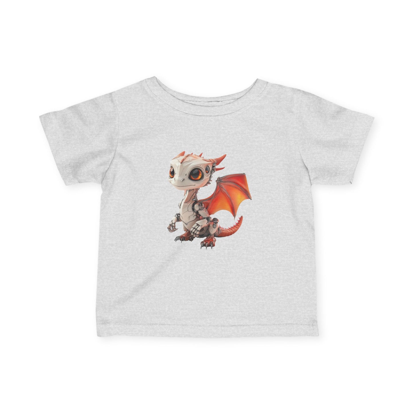 Cute Little Red Robot Dragon Infant Fine Jersey T-Shirt - Teeny Tiny Dragons