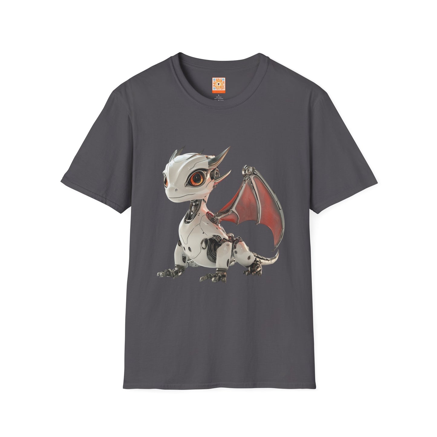 Sitting Robot Dragon Adult Unisex Softstyle T-Shirt - Teeny Tiny Dragons