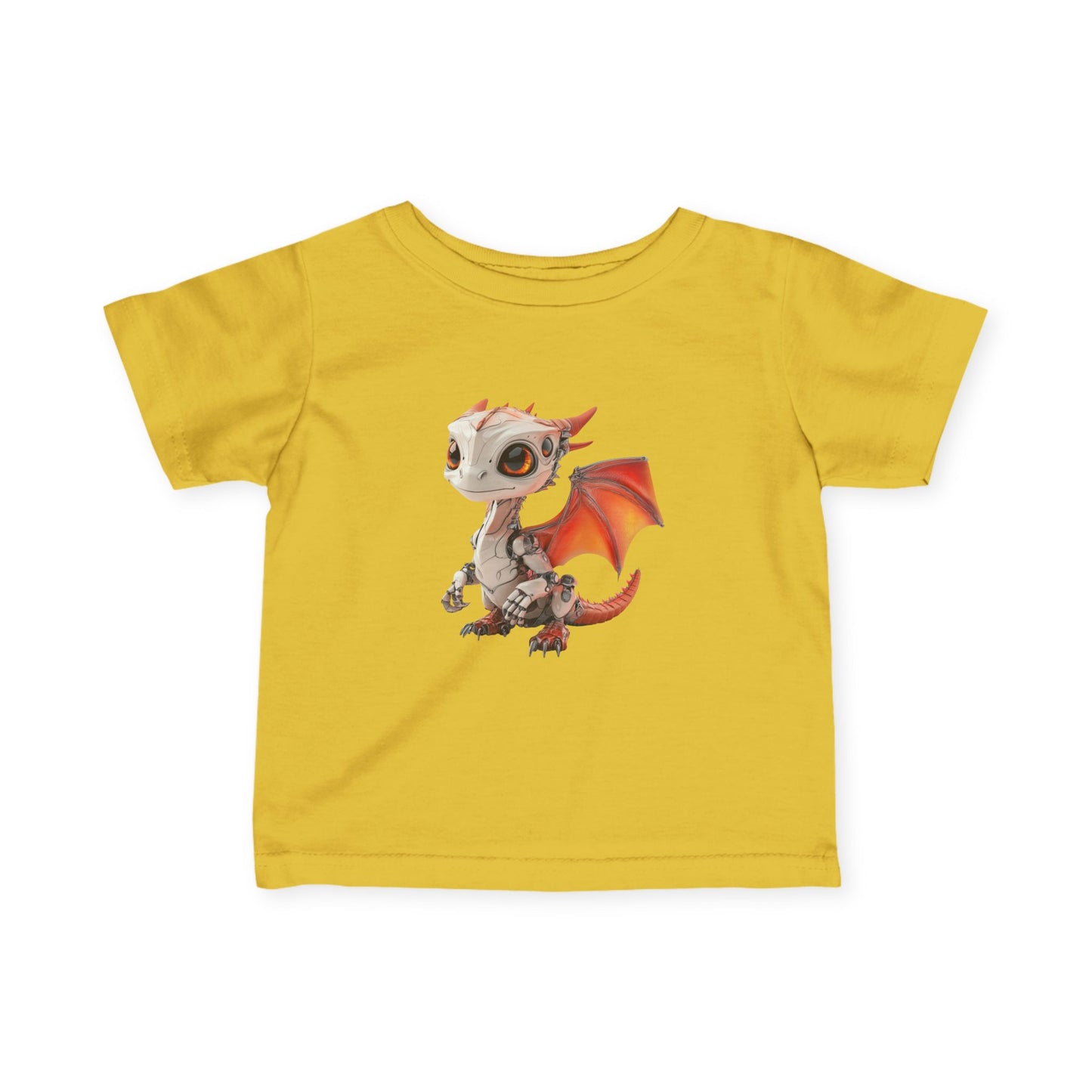 Cute Little Red Robot Dragon Infant Fine Jersey T-Shirt - Teeny Tiny Dragons
