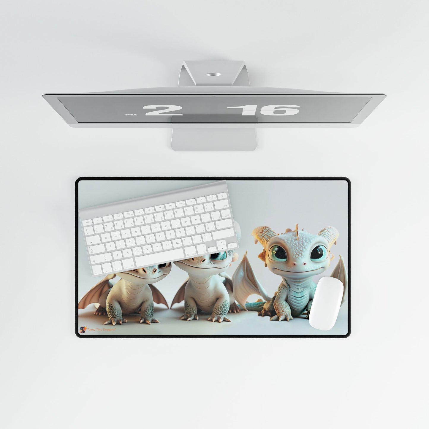 3 Adorable Baby Dragons Mouse Pad - Teeny Tiny Dragons
