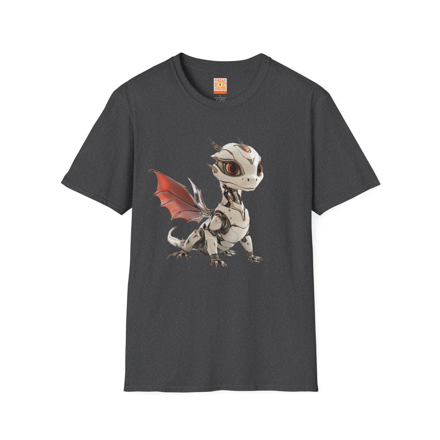 Chrome Robot Dragon Adult Unisex Softstyle T-Shirt - Teeny Tiny Dragons