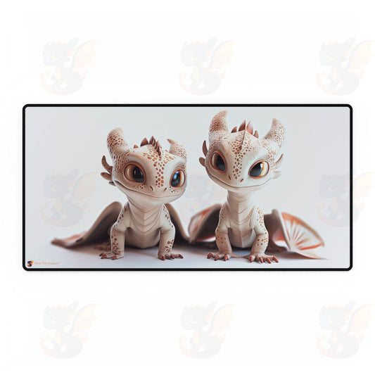 Desk Mats with 2 Adorable Little Dragons