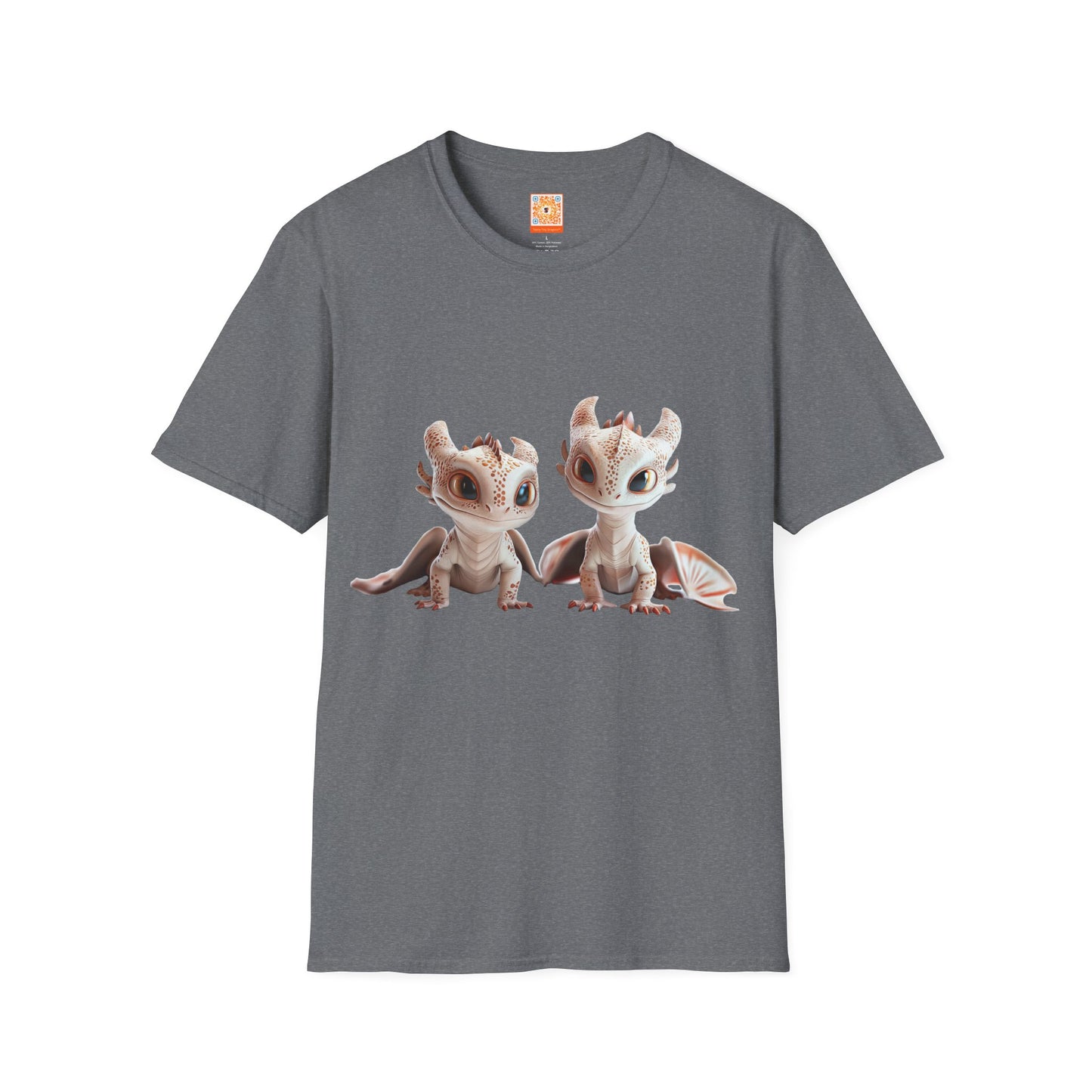 Twin Baby Dragons Adult Unisex Softstyle T-Shirt - Teeny Tiny Dragons