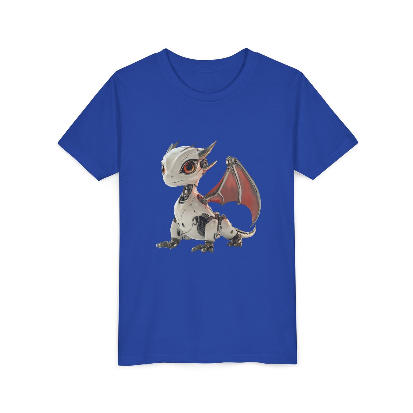 Awesome Looking Robot Dragon - Youth Short Sleeve T-Shirt - Teeny Tiny Dragons