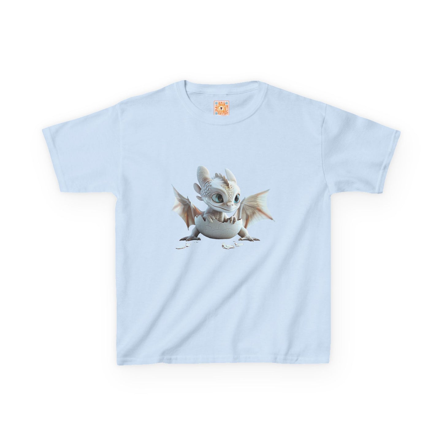 Silver Crystal Dragon Kids Heavy Cotton T-Shirt