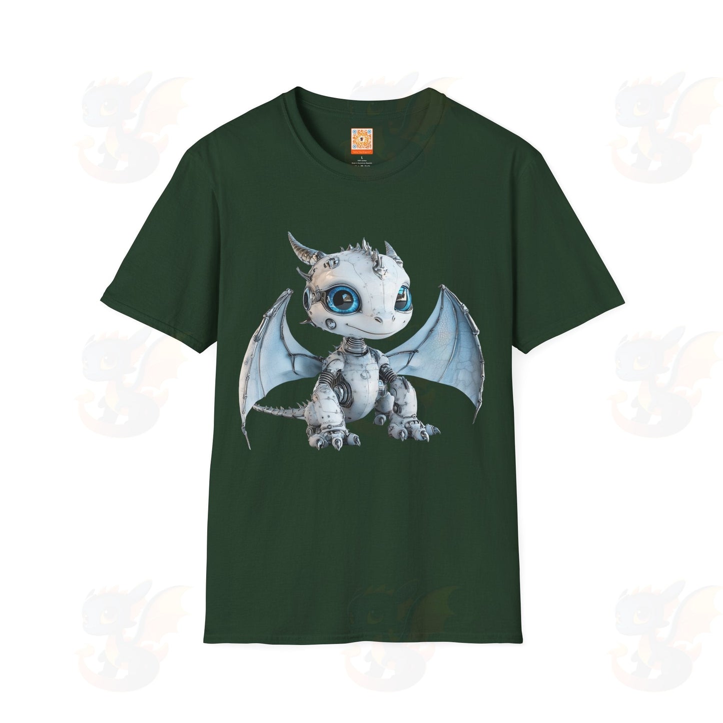 Cute Little Robot Dragon - Adult Robot Dragon Design Unisex Softstyle T-Shirt