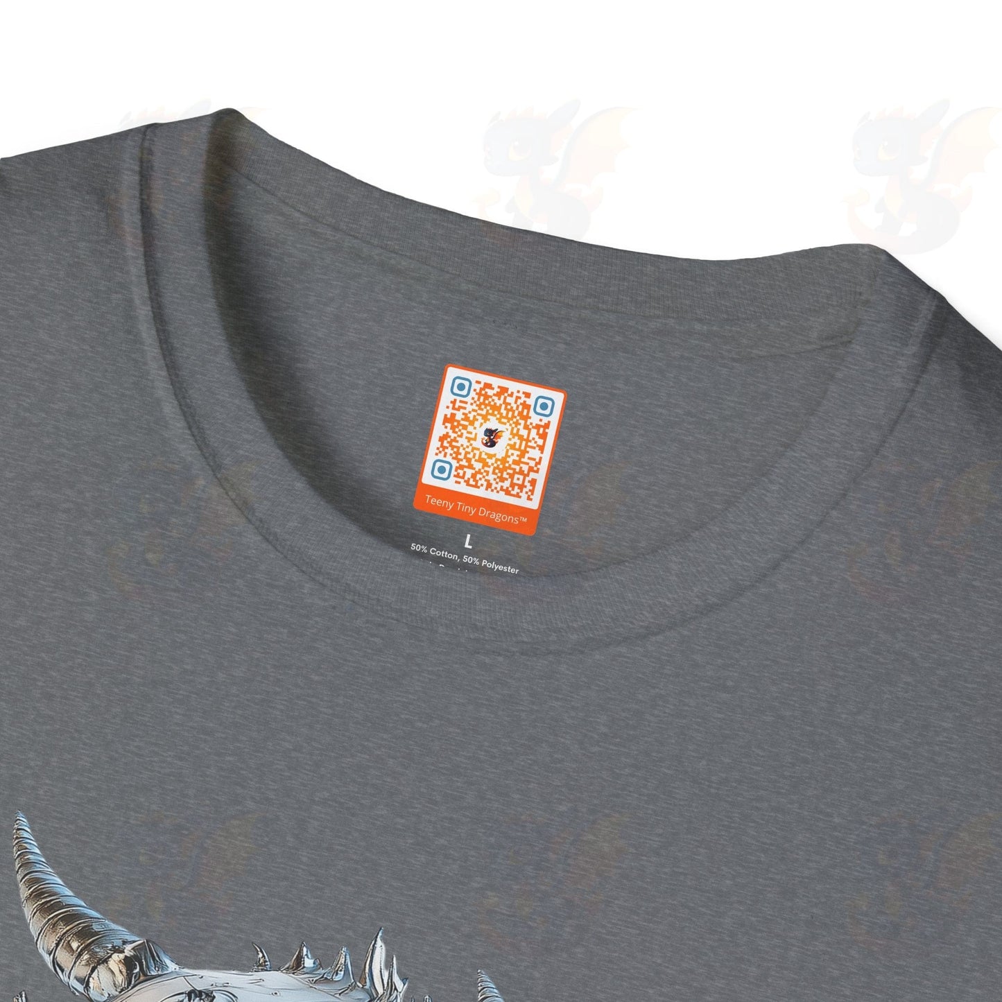 Cute Little Robot Dragon - Adult Robot Dragon Design Unisex Softstyle T-Shirt