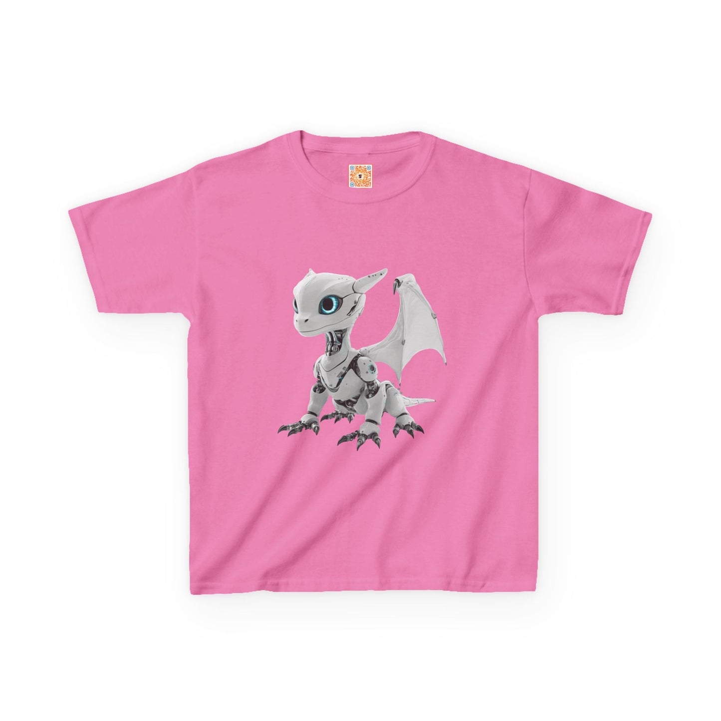 Little White Robot Dragon Kids Heavy Cotton T-Shirt - Teeny Tiny Dragons
