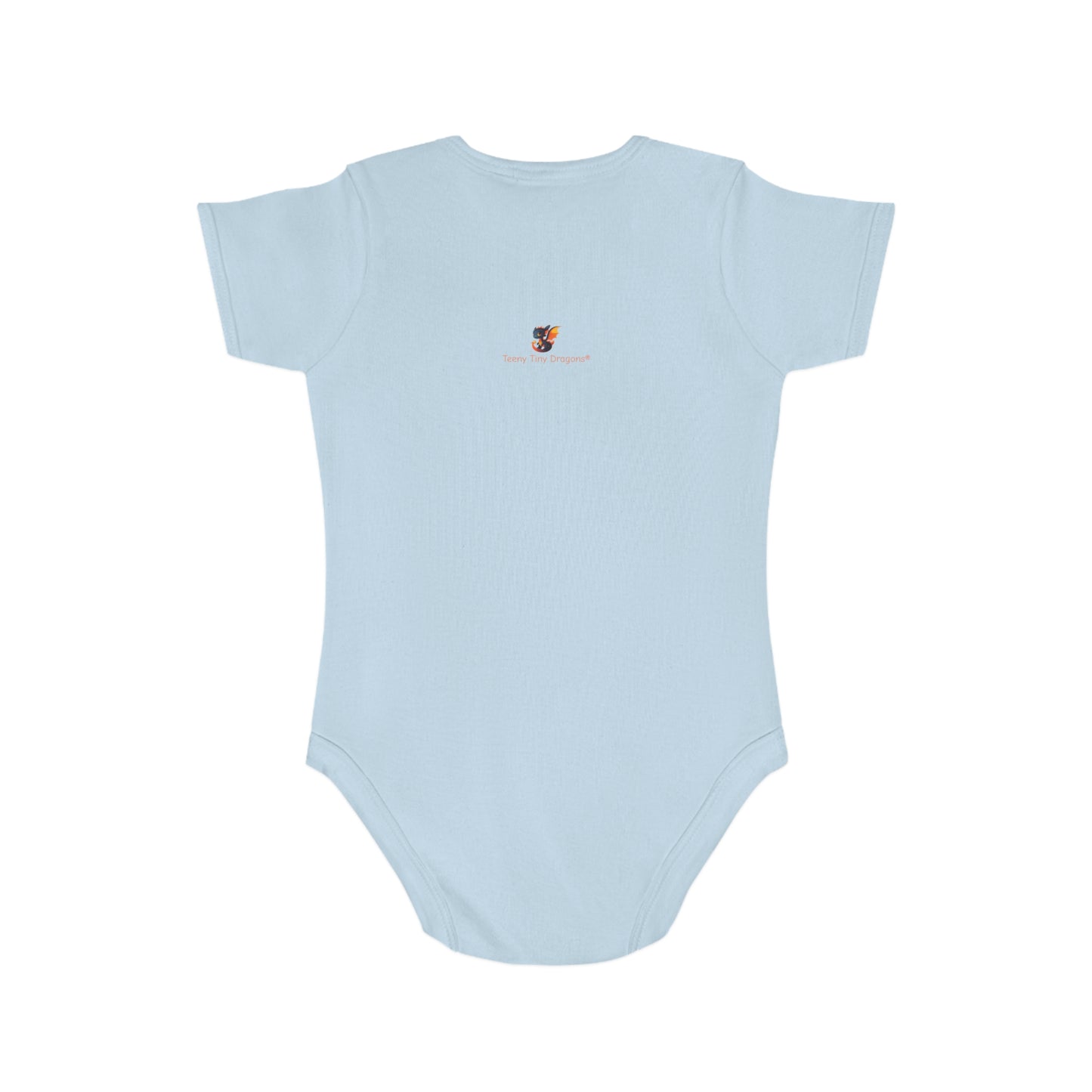 Short Sleeve Baby Bodysuit with Cute Baby Dragon | Teeny Tiny Dragons