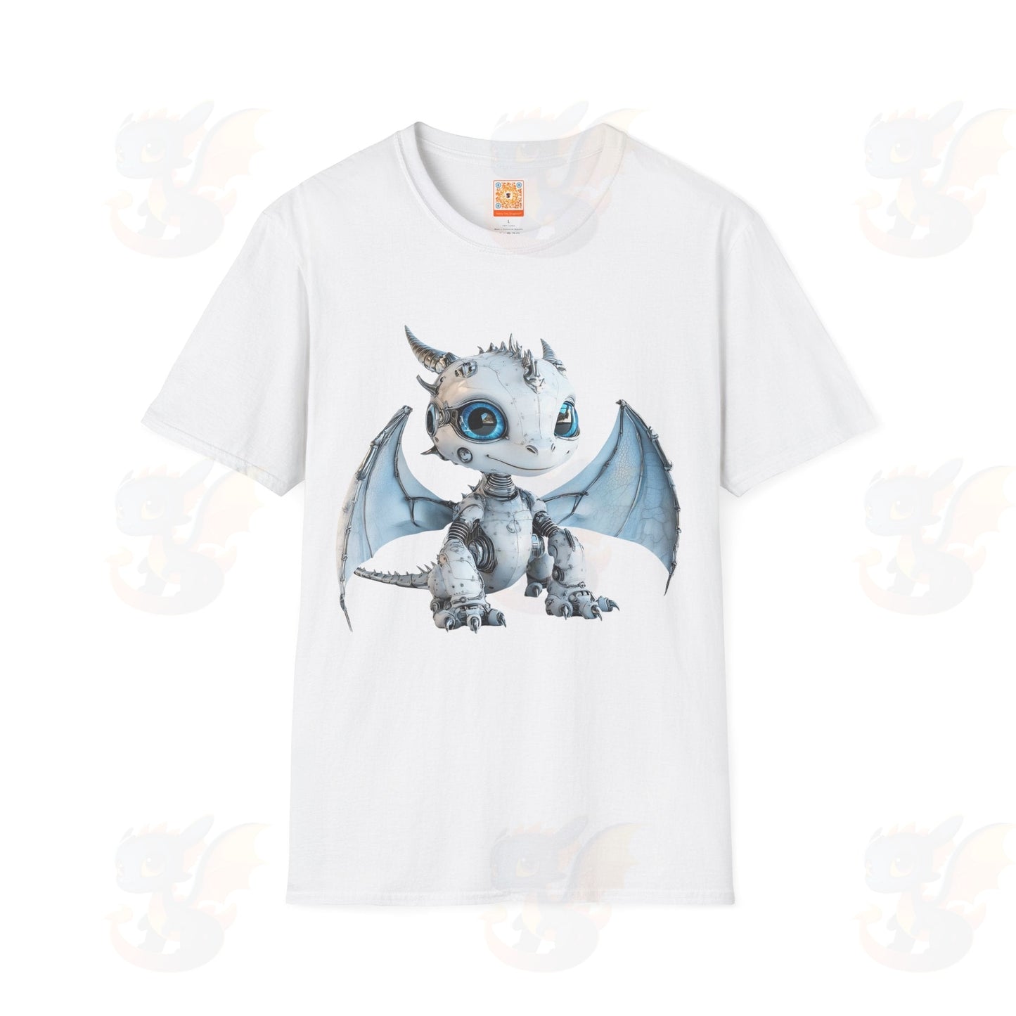 Cute Little Robot Dragon - Adult Robot Dragon Design Unisex Softstyle T-Shirt