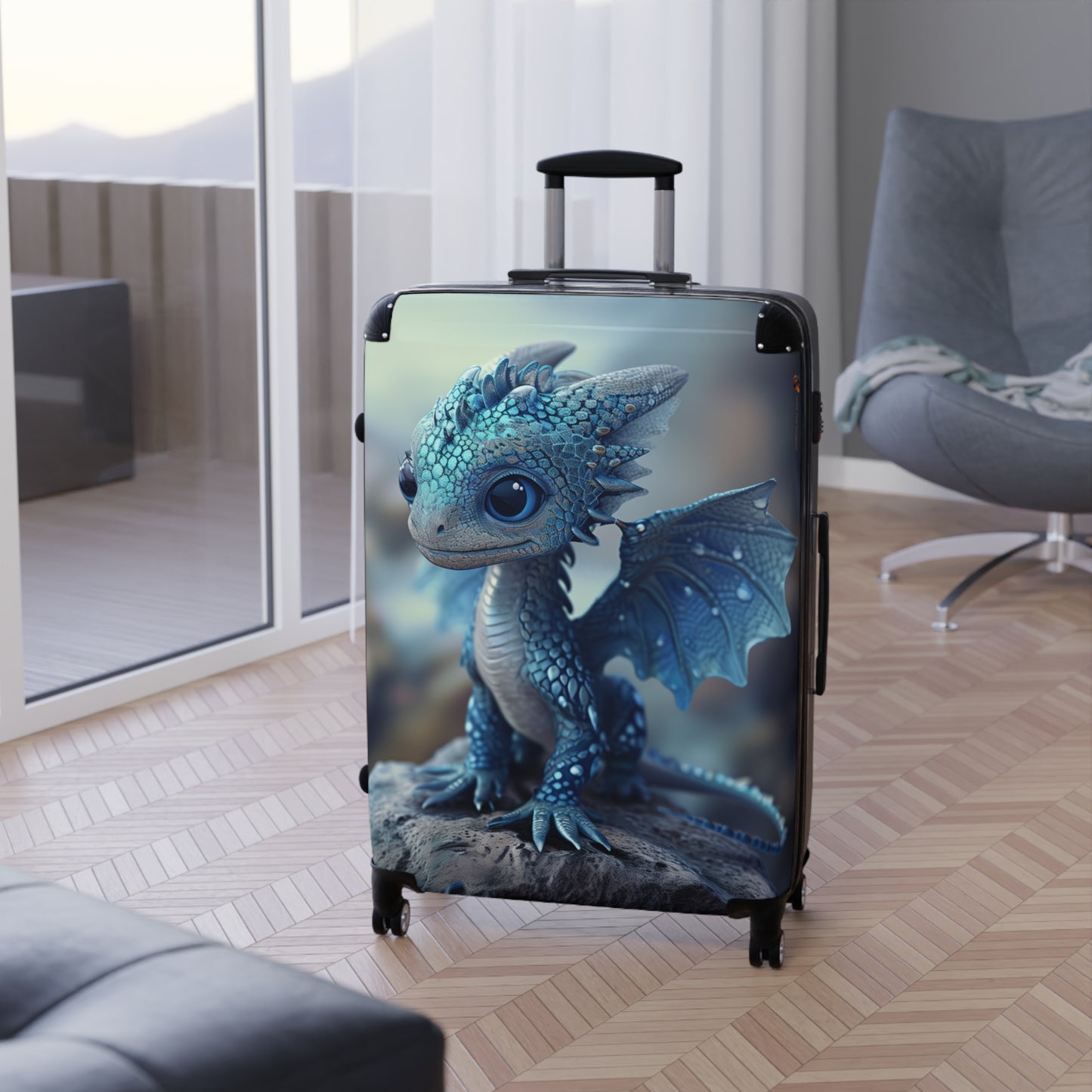 Beautiful Blue Dragon Kids Suitcase | Teeny Tiny Dragons
