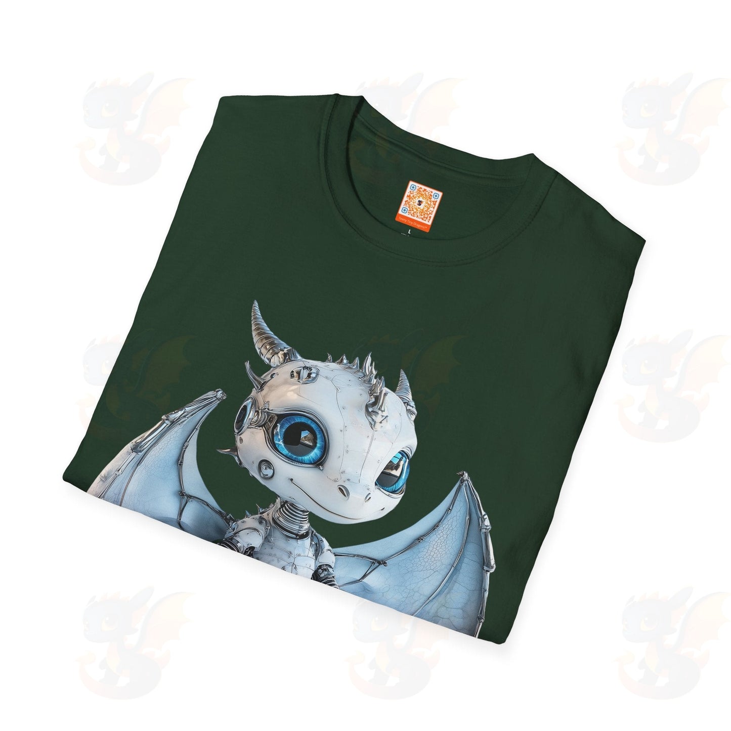 Cute Little Robot Dragon - Adult Robot Dragon Design Unisex Softstyle T-Shirt