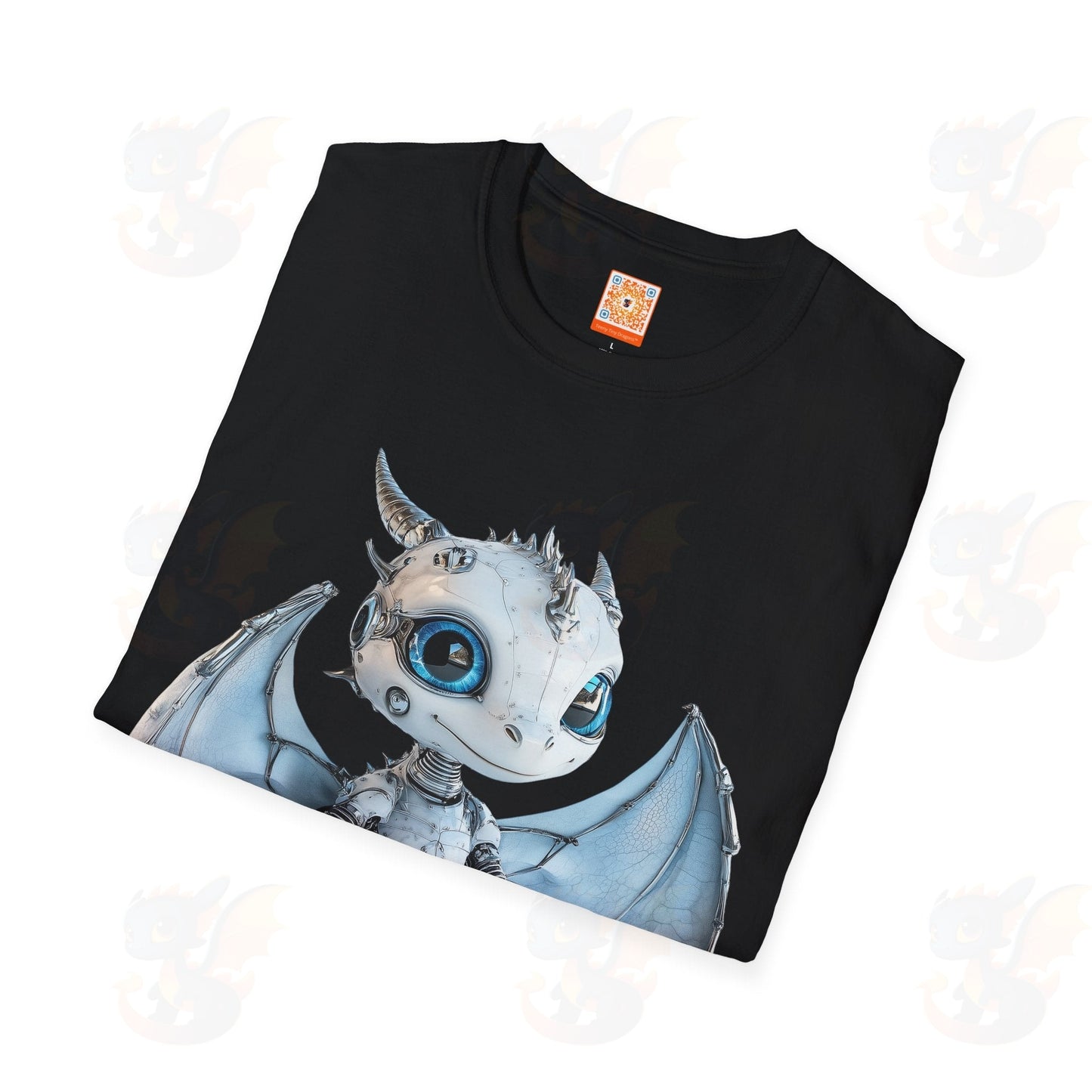Cute Little Robot Dragon - Adult Robot Dragon Design Unisex Softstyle T-Shirt