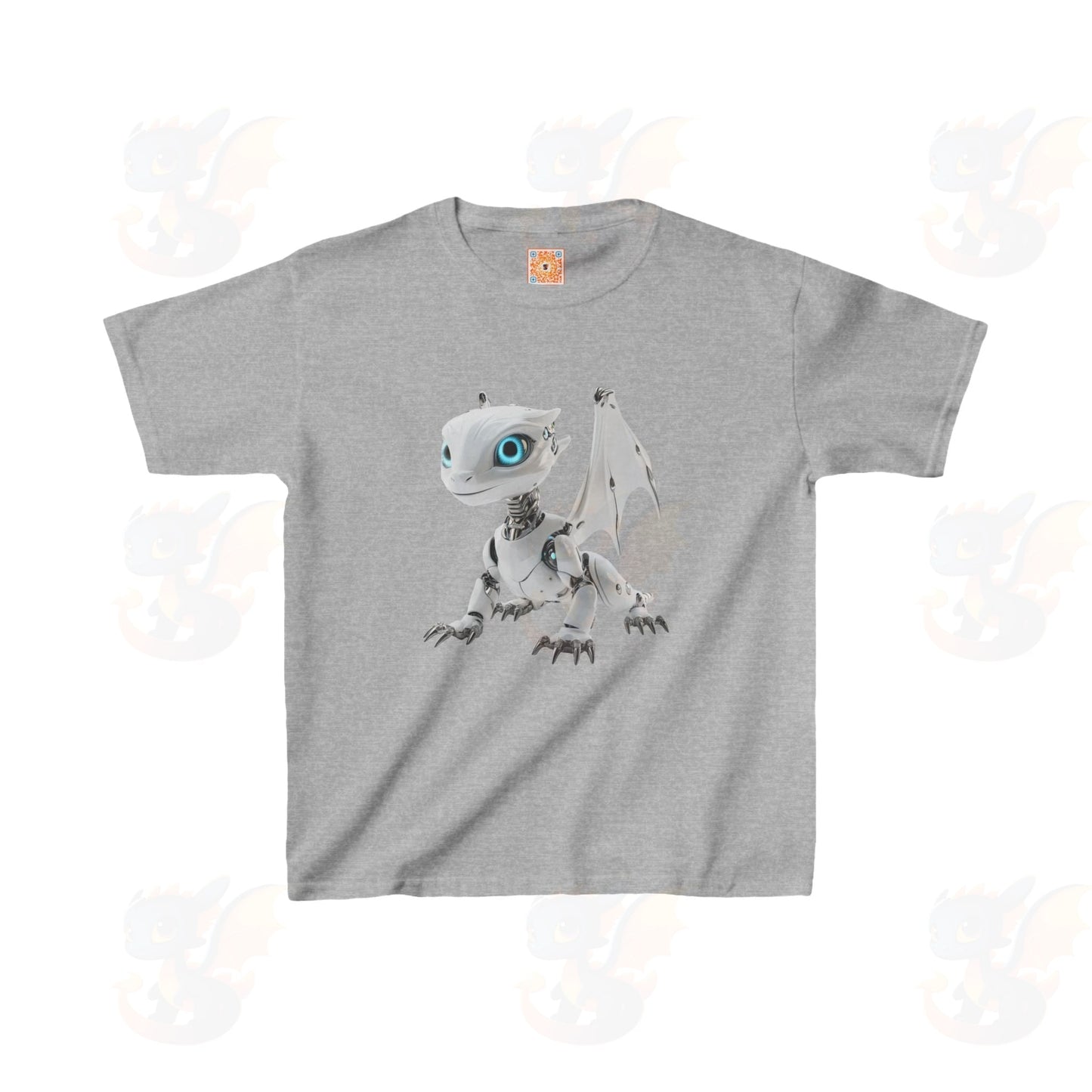 Blue Eyed Robot Dragon - Kids Heavy Cotton™ T-shirt