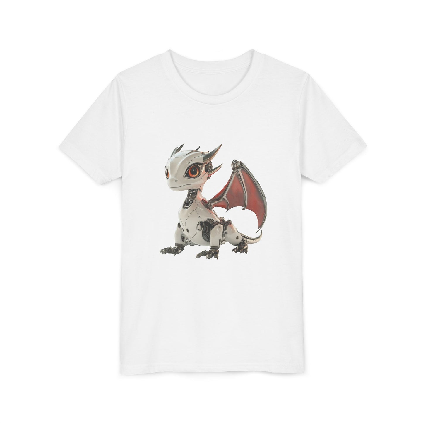 Awesome Looking Robot Dragon - Youth Short Sleeve T-Shirt - Teeny Tiny Dragons